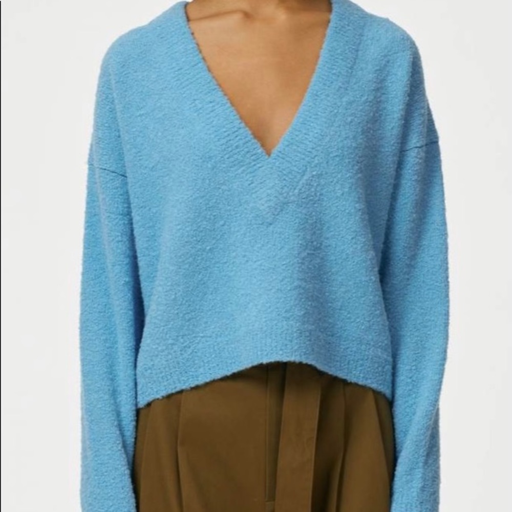 Tibi V Neck Alpaca Sweater
